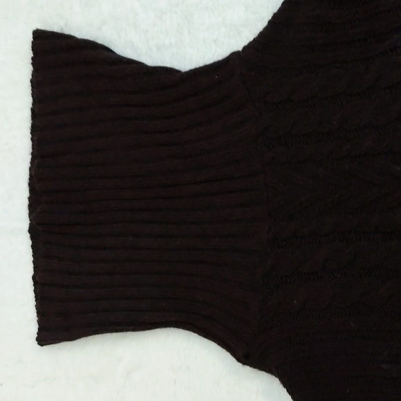 GeorgelPurple Turtleneck Sweater Dress With Cold Shouldered Sleeve Acrylic Blend - Picture 11 of 14